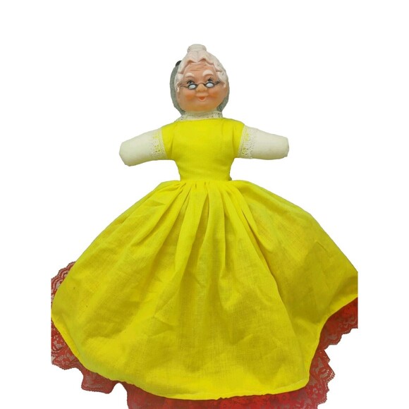 Vintage 3 in 1 Cloth Doll Red Riding Hood Grandma Wolf Topsy Turvy Story Telling - Picture 3 of 16